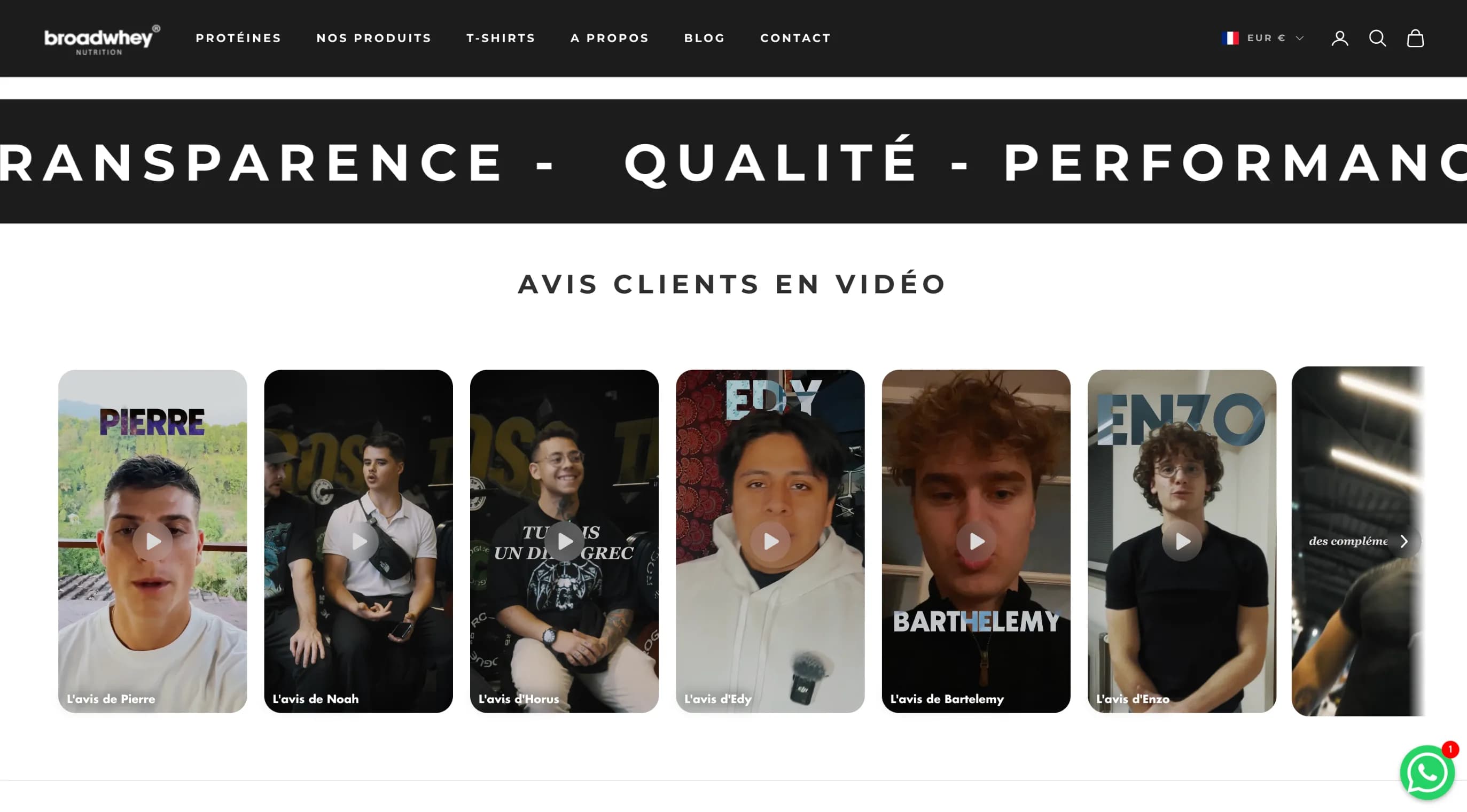Page produit avec PlayShorts