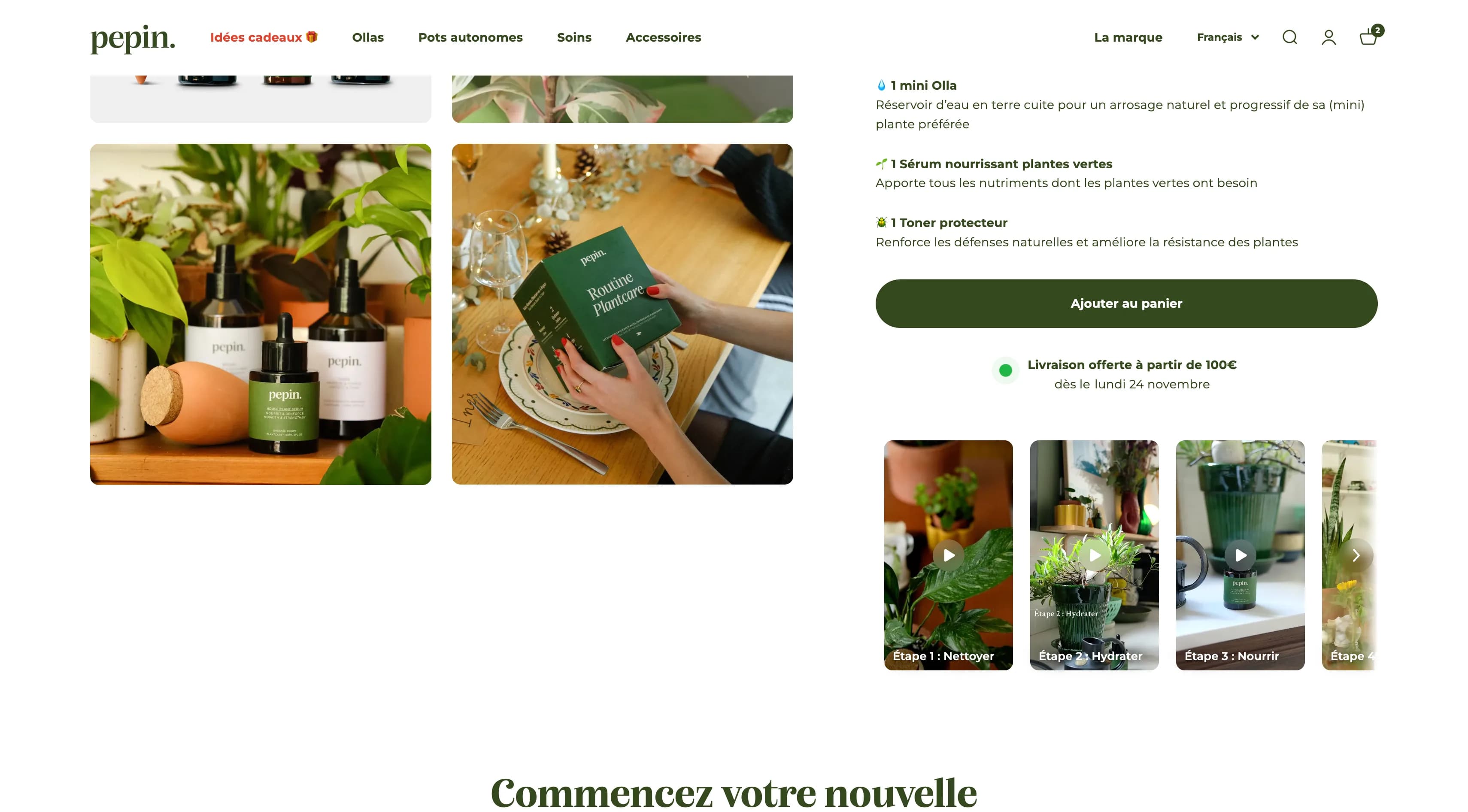 Page produit sans PlayShorts